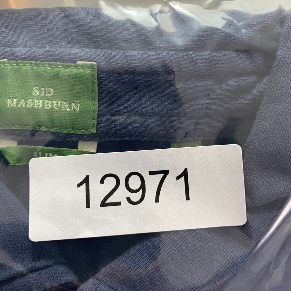 Sid Mashburn Polo Men Medium Slim Navy Blue Short Sleeve Old Money Preppy